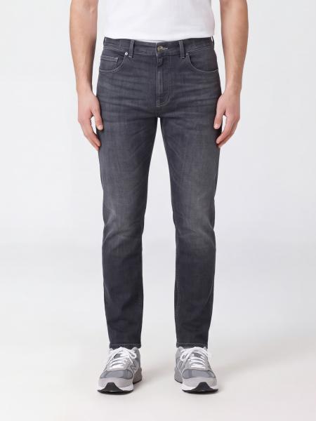Slim Fit Five-Pocket Grey Cotton Denim Jeans Eleventy