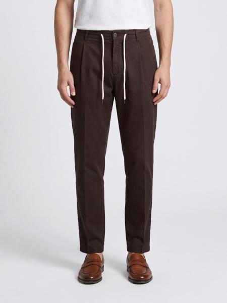 Slim-Fit Stretch-Cotton Drawstring Trousers Eleventy