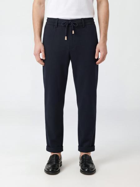 Wool-Blend Trousers Eleventy with Drawstring Waist