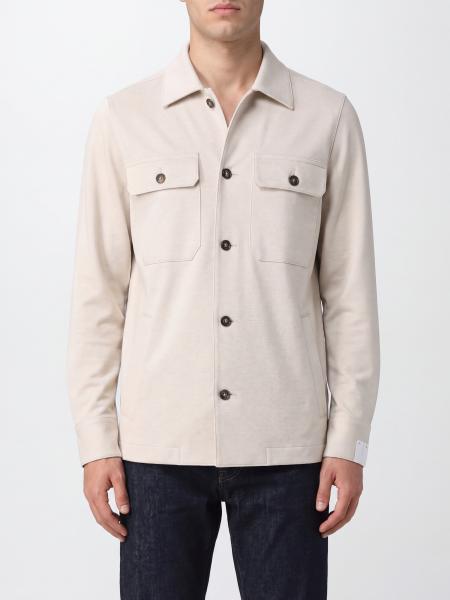 Wool-Blend Shirt Jacket Eleventy with Patch Pockets