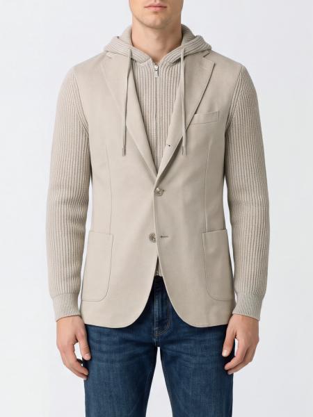 Hooded Knit Wool Blazer Eleventy with Notch Lapels