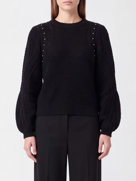 Twinset Wool Blend Crewneck Jumper with Ribbed Hems
