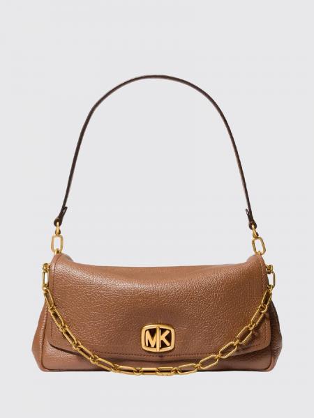 Michael Kors Grained Leather Shoulder Bag with MK Monogram