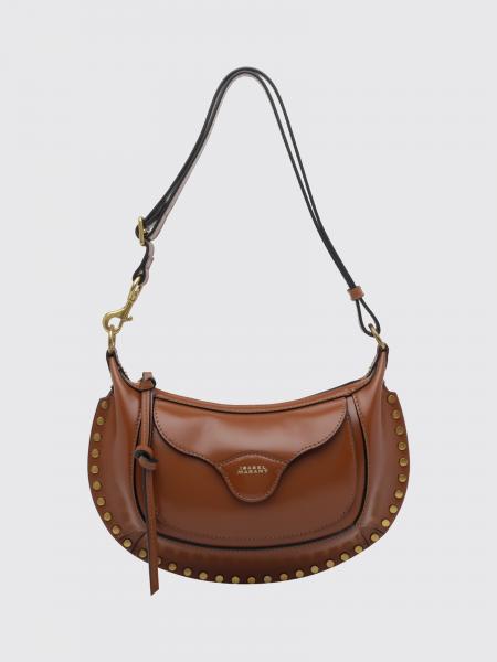Oskan Moon Smooth Leather Crossbody Bag Isabel Marant with Studs