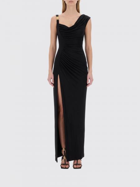 One-Shoulder Draped Long Evening Gown Versace with Front Slit