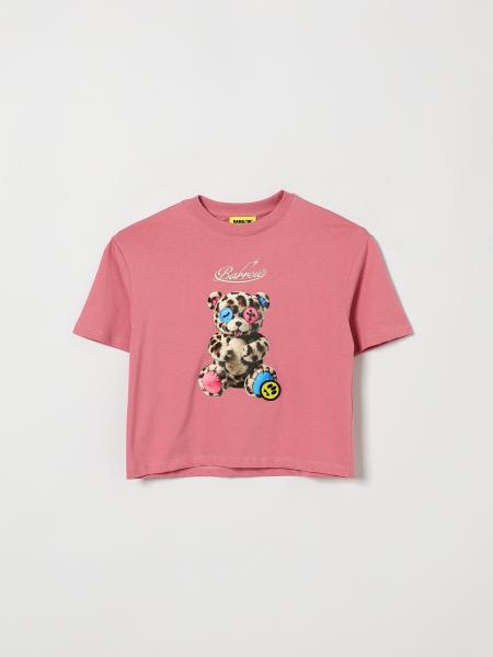 Barrow Kids Boy's Cotton T-shirt with Teddy Bear Print and Logo