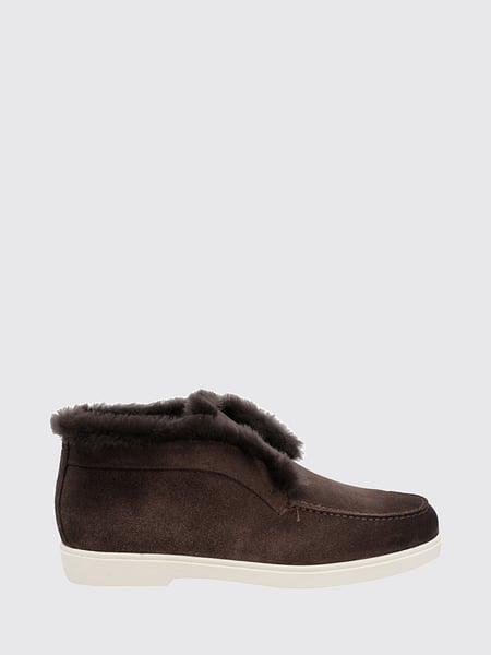 Santoni 温暖羊毛衬里绒面革沙漠靴