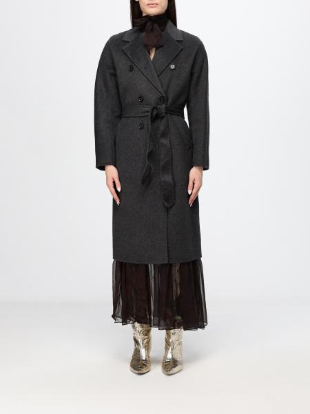 Twinset Wool Blend Robe Coat with Belt and Rever Collar