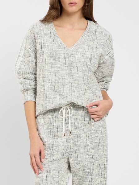 Oversized V-Neck Cotton Blend Sweatshirt Twinset U&B