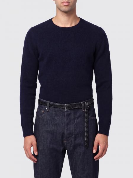 Drumohr Crew-Neck Lambswool Jumper with Ribbed Trim