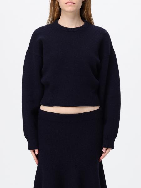 Alaïa Cropped Cashmere Crewneck Jumper with Dropped Shoulders