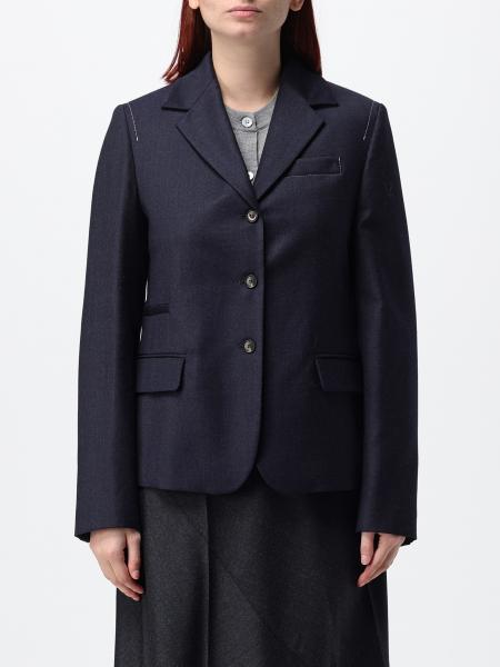 Tela Slim Fit Single-Breasted Wool Blend Blazer with Peak Lapels