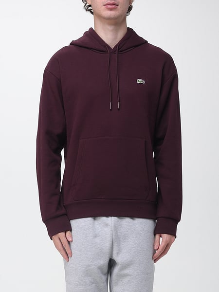Sweat à capuche Lacoste en coton avec poche kangourou et logo contrastant
