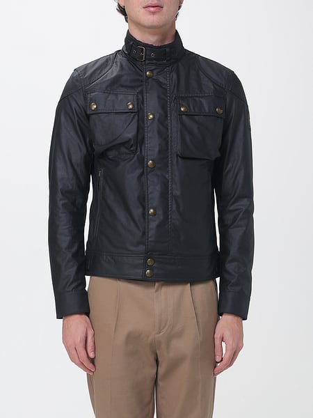 Racemaster Belstaff Jacket in Waxed Cotton with High Neck and Patch Pockets