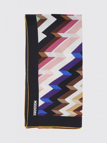 Missoni Square Pure Silk Foulard with Multicolor Zig-Zag Pattern