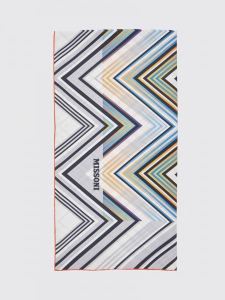Missoni Square Pure Silk Foulard with Multicolor Zig-Zag Pattern