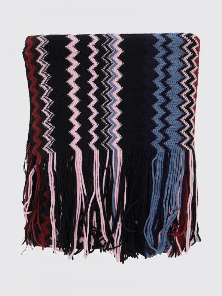 Missoni Wool and Acrylic Blend Scarf with Zig-Zag Pattern and Fringes