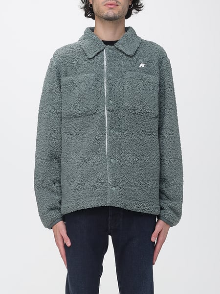 K-Way Fleece Shirt Jacket with Patch Pockets and Contrast Logo