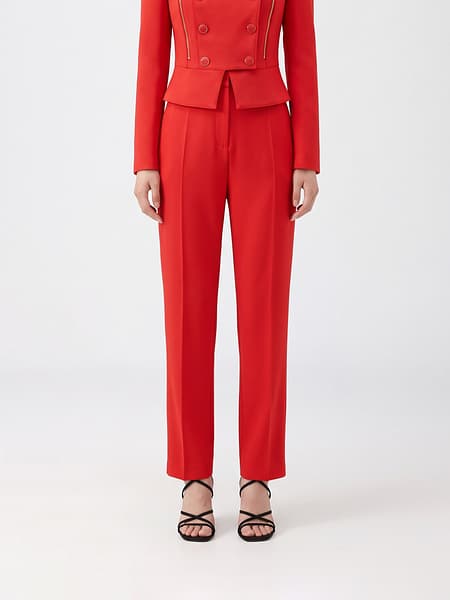 Pantaloni skinny Elisabetta Franchi in crêpe a vita media con vestibilità slim