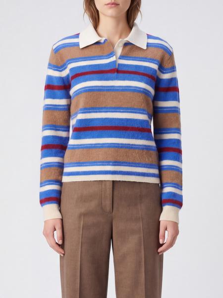 Guest in Residence Striped 100% Cashmere Long-Sleeved Polo