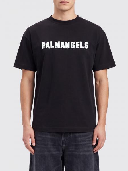 Short-Sleeved Cotton T-shirt Palm Angels with Contrast Logo on the Neck