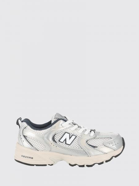 NEW BALANCE 530 남아용 메시 및 인조 가죽 로고 스니커즈