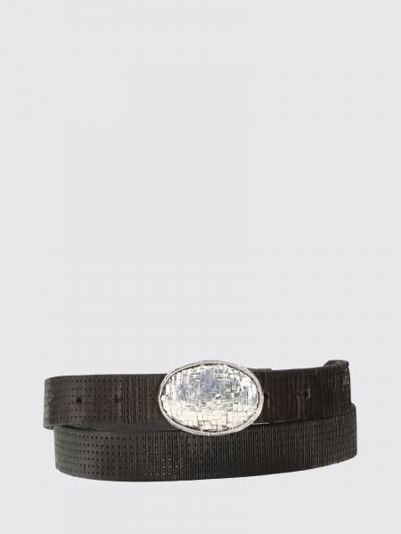 Brunello Cucinelli Slim Belt in Embossed Calfskin Leather with Buckle