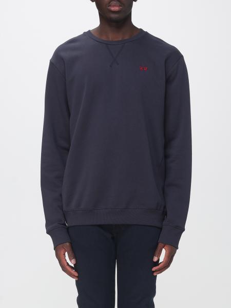 La Martina Turtleneck Zip-Up Sweatshirt with Contrast Logo in Cotton