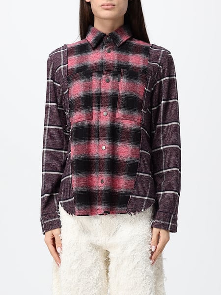 Check Pattern Viscose Shirt Haikure with Classic Collar