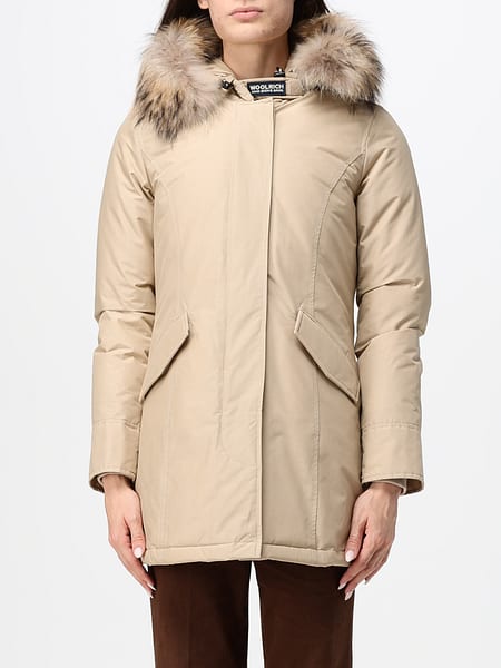 Woolrich Arctic 修身款羊毛皮兜帽派克大衣