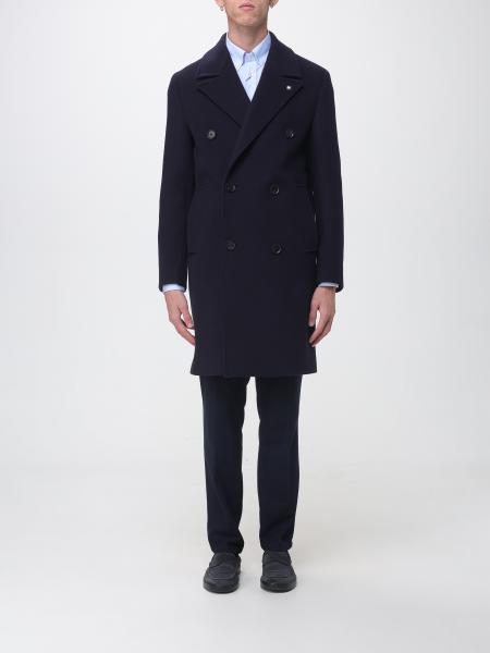 Manuel Ritz Double-Breasted Wool Coat with Classic Lapels and Knee Length
