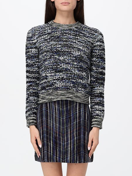 Wool Blend Crewneck Jumper Missoni with Ribbed Trims