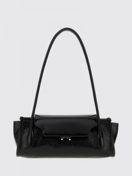 Marni Trunkette Ruched Leather Shoulder Bag with Double Handle