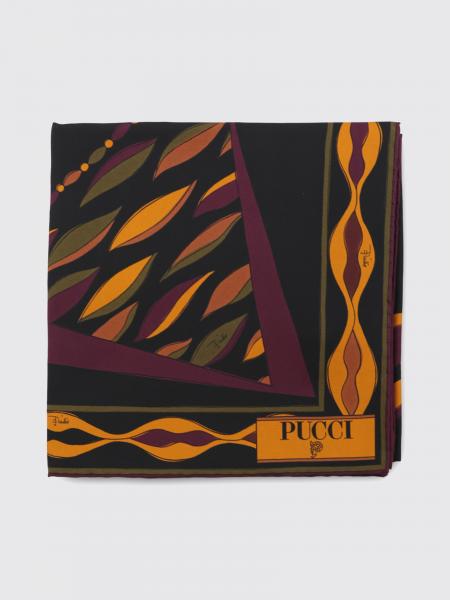 PUCCI スクエア シルク 抽象プリント ロゴ入りファール