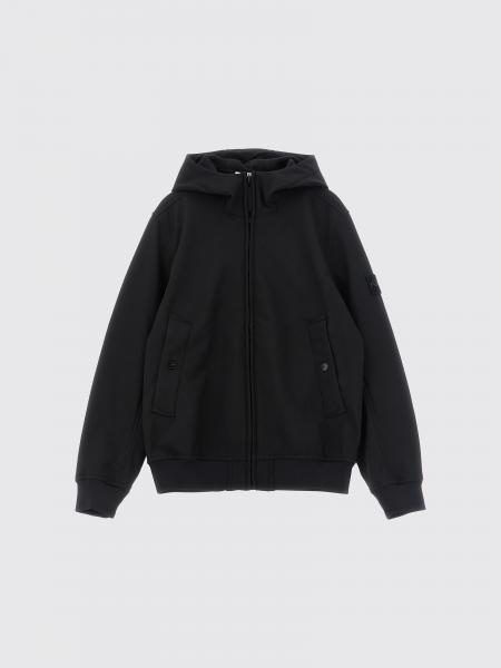 Stone Island Junior Boys' Softshell Hooded Lightweight Jacket with Logo Patch