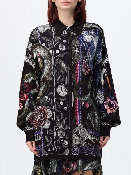 JUST CAVALLI 通体图形印花长袖粘胶纤维衬衫