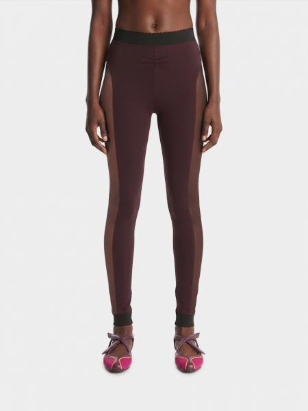 The Attico Semi-Sheer Viscose Blend Skinny Fit Leggings with Mid-Rise Waist