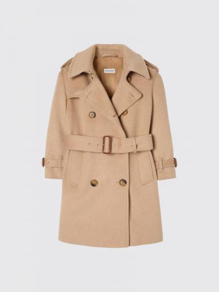 Gabardina de cachemir con doble botonadura Burberry para niño con cinturón ajustable