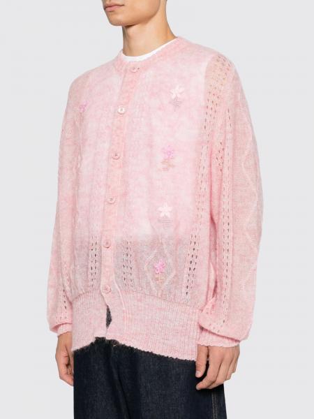 Magliano Embroidered Mohair and Wool Blend Cardigan with Button Closure