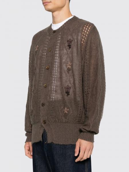 Magliano Embroidered Mohair and Wool Blend Cardigan with Button Closure