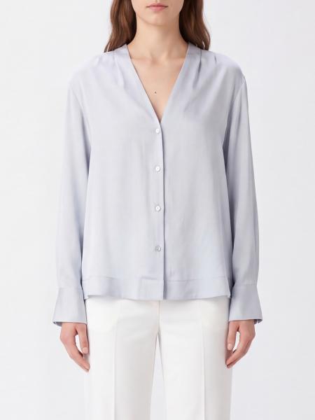 Forte Forte Long-Sleeve Pure Silk Shirt with V-Neck