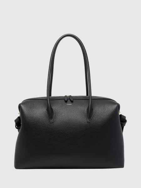 Yuzefi Large Brioche Grained Calfskin Leather Shoulder Bag with Double Handle