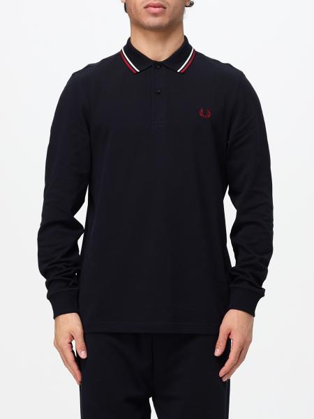FRED PERRY 长袖Polo衫，棉质珠地布，配刺绣徽标