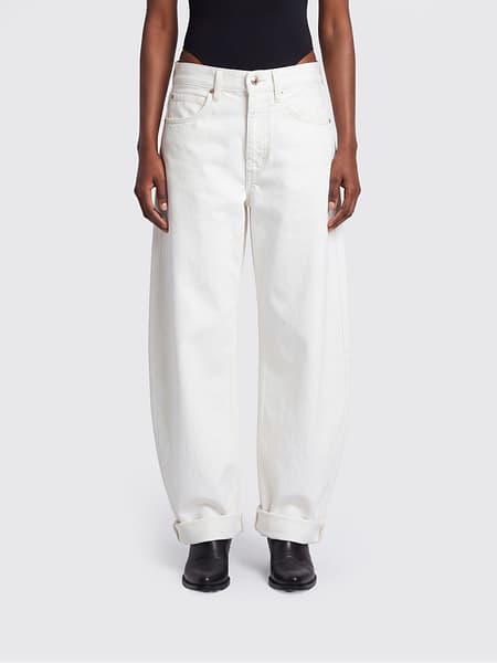 Frame The Bubble Baggy Jeans in Wide-Leg, Mid-Rise Cotton Denim