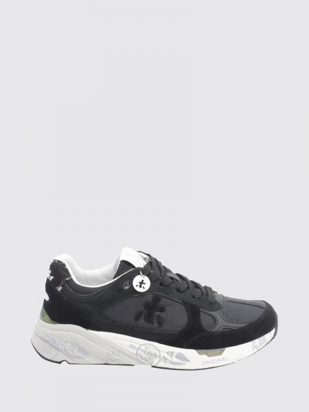 Premiata Mased Suede and Technical Fabric Low-Top Sneakers with Logo