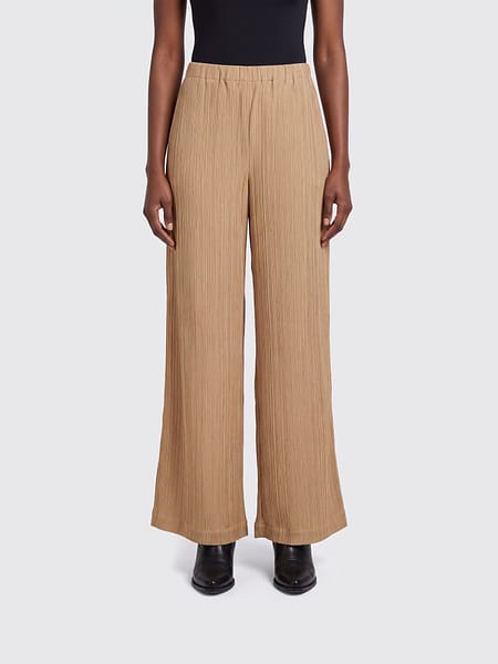 Pantalón plisado de pernera ancha 120% LINO en mezcla de lana virgen