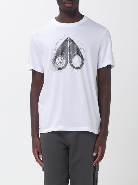 Moose Knuckles Cotton Crewneck T-Shirt with Front Printed Logo