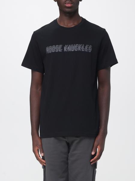 Moose Knuckles Pima Cotton Crewneck T-Shirt with Printed Logo