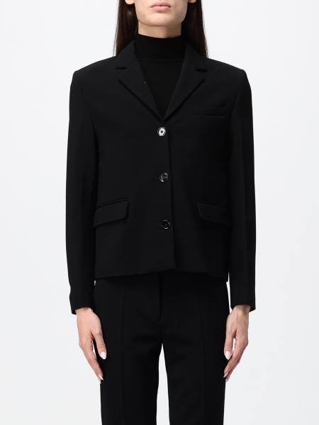 Single-Breasted Short Wool Blazer Toteme with Peak Lapels