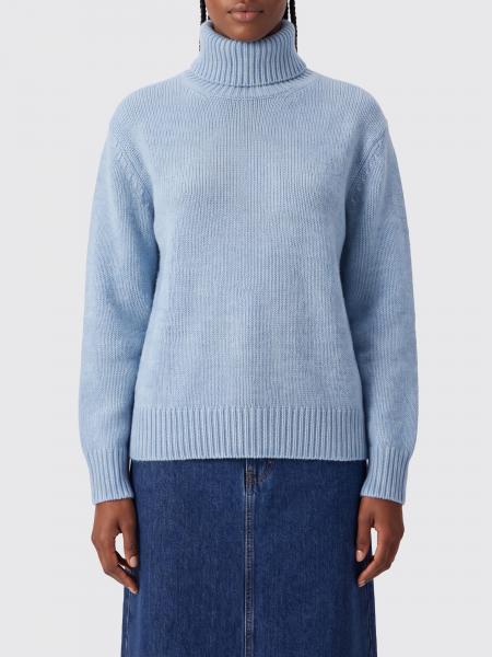 Toteme Wool Turtleneck Sweater with High Collar and Ribbed Trims